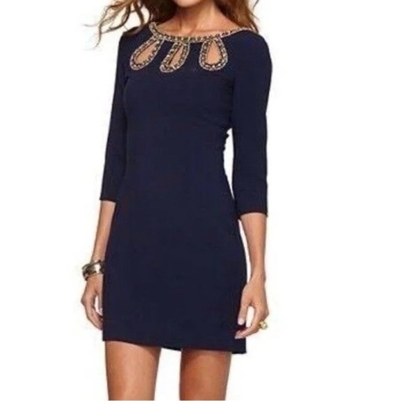 Lilly Pulitzer Bronte Embellished Shift Dress - Size 0 - Picture 2 of 11